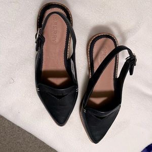 Sperry Top-Sider Saybrook Slingback Loafer Flats, Navy Blue, size 6 1/2